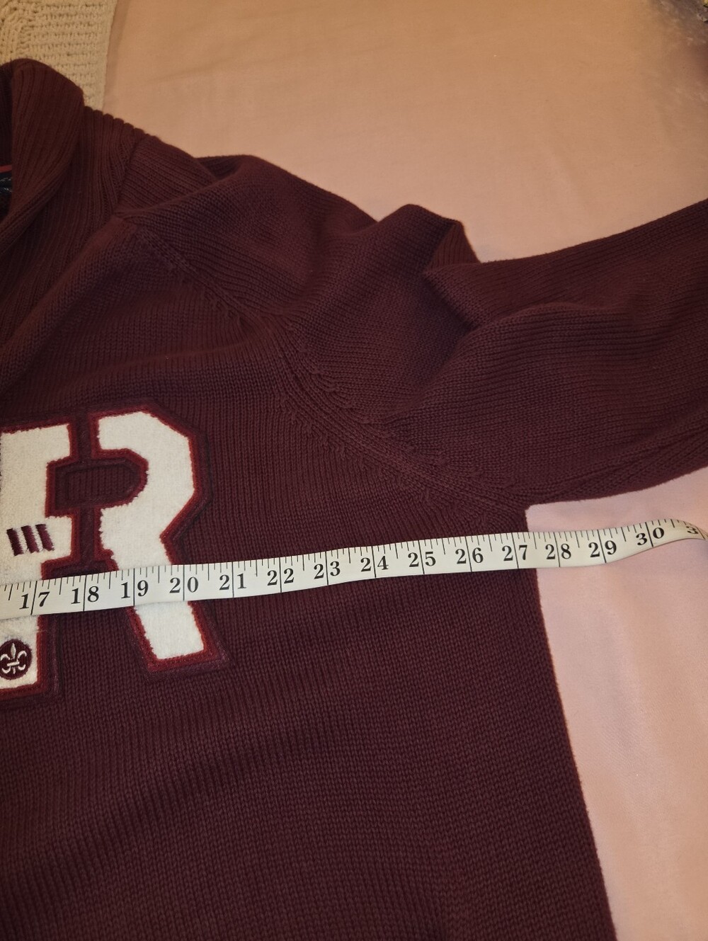 Men's Rocaware Shawl Collar Button Cardigan Sweater - Maroon Vintage #y2k - Picture 2 of 5